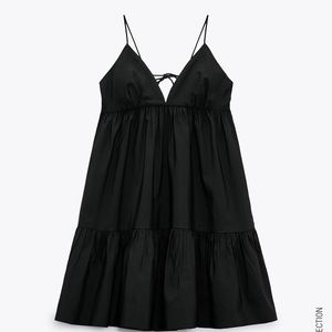 Zara poplin babydoll mini dress